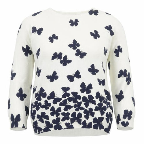 Debenhams Women's White Pullover Butterfly Jumper Size 12