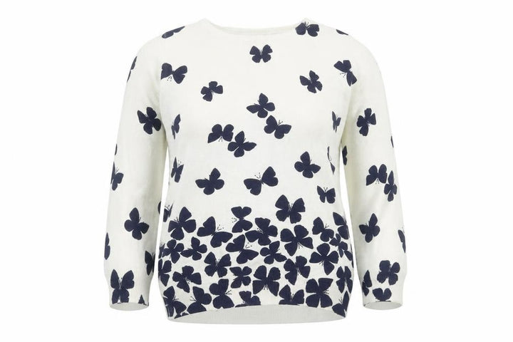 Debenhams Women's White Pullover Butterfly Jumper Size 12