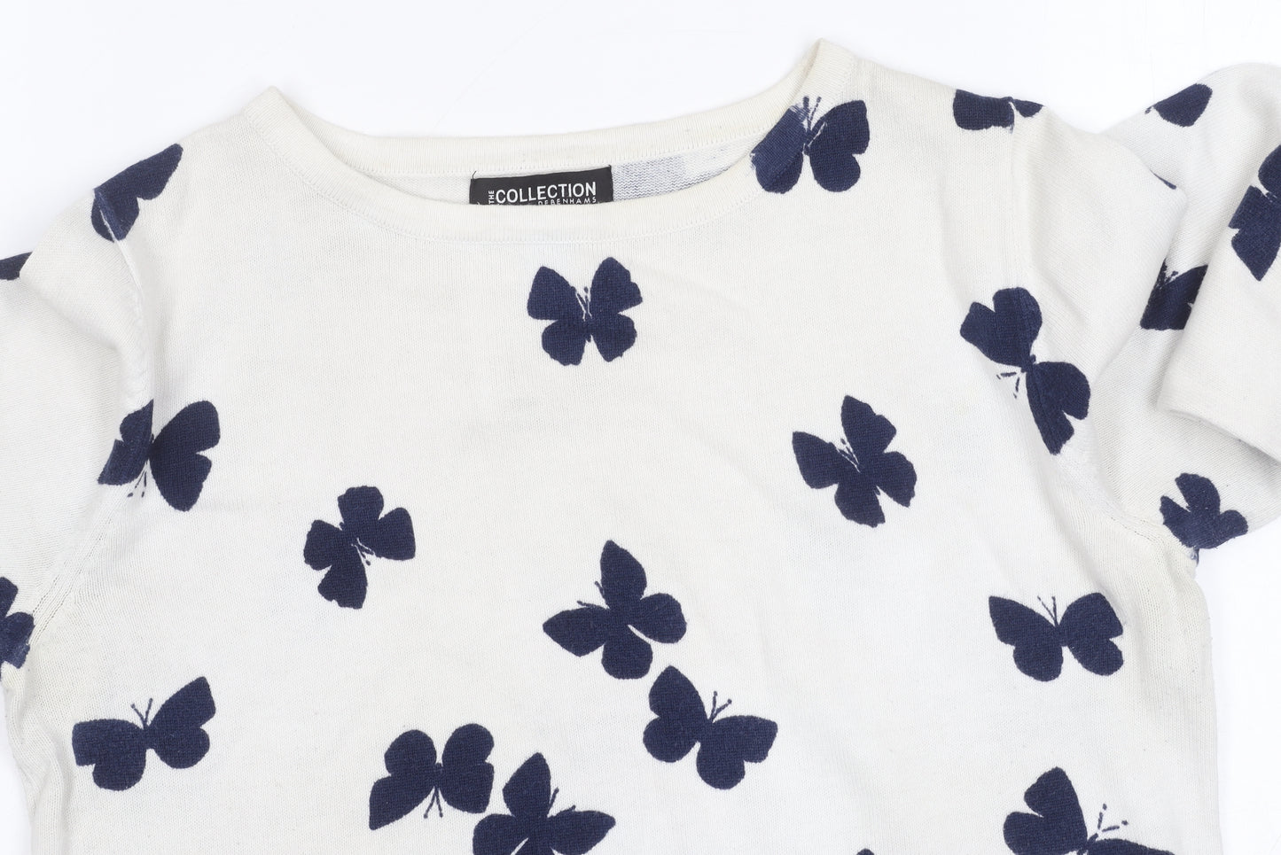 Debenhams Women's White Pullover Butterfly Jumper Size 12