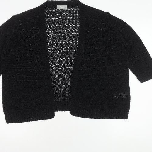 Wallis Women's Black Open Front Cardigan, Size M, Open Knit Style