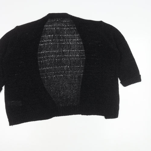 Wallis Women's Black Open Front Cardigan, Size M, Open Knit Style