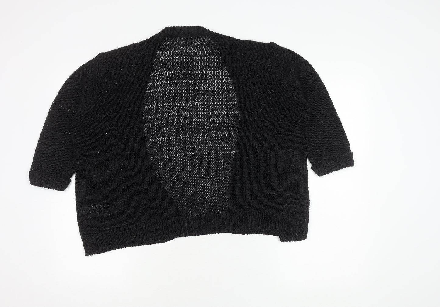 Wallis Women's Black Open Front Cardigan, Size M, Open Knit Style