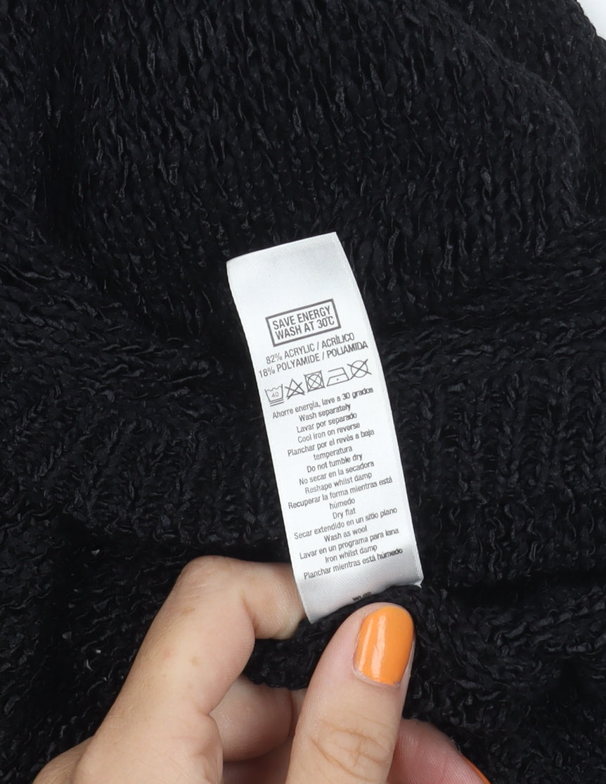 Wallis Women's Black Open Front Cardigan, Size M, Open Knit Style