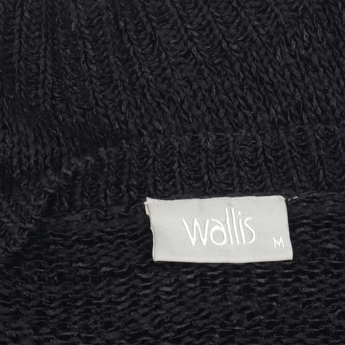 Wallis Women's Black Open Front Cardigan, Size M, Open Knit Style