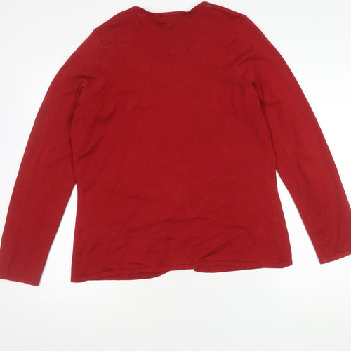 Twiggy Women's Red Cardigan, Size 16, Round Neck
