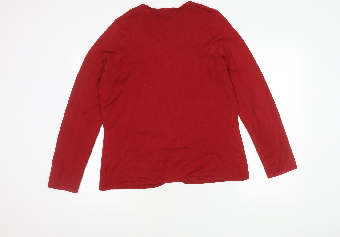 Twiggy Women's Red Cardigan, Size 16, Round Neck