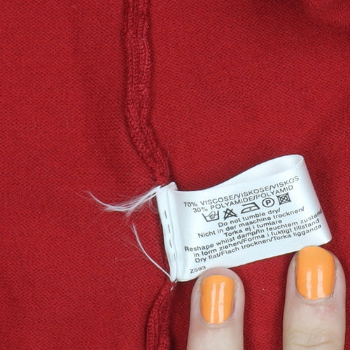 Twiggy Women's Red Cardigan, Size 16, Round Neck