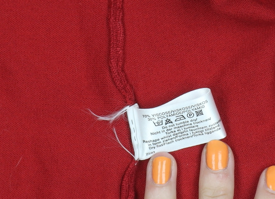 Twiggy Women's Red Cardigan, Size 16, Round Neck