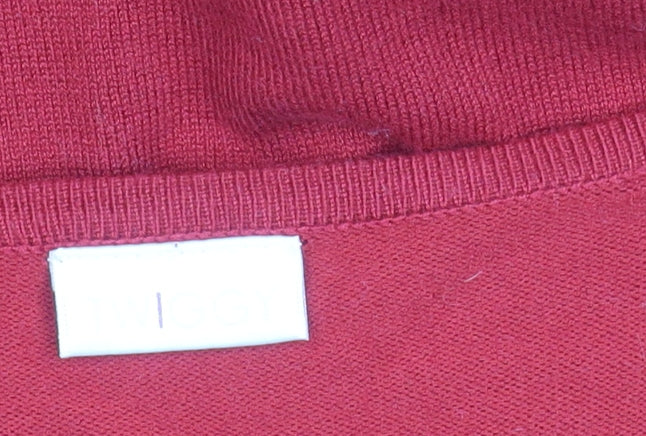 Twiggy Women's Red Cardigan, Size 16, Round Neck