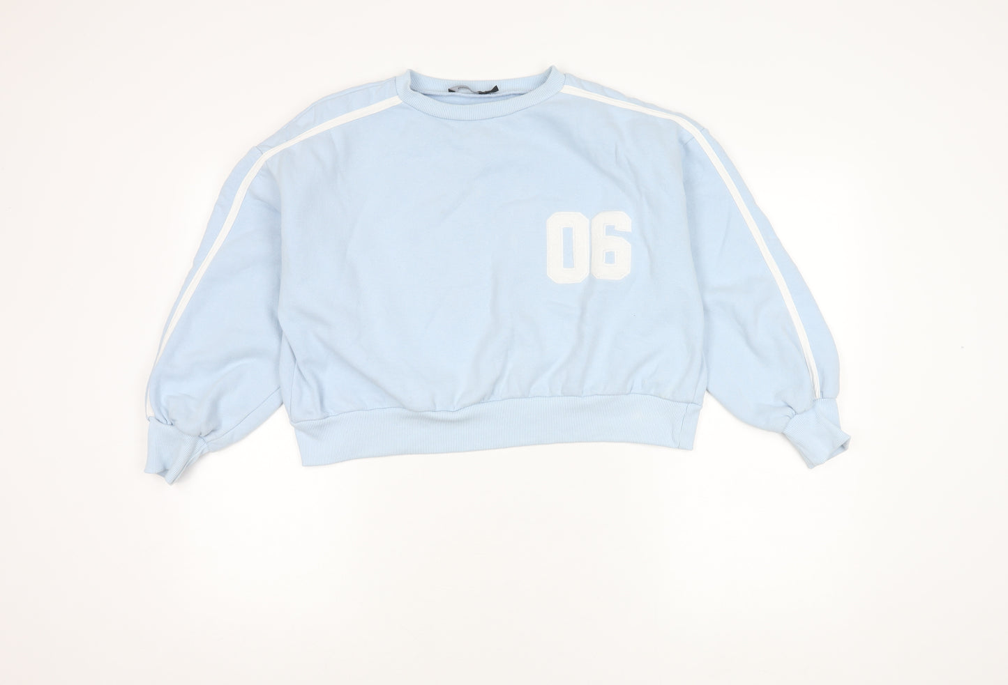 Boohoo Women's Blue Crew Neck Logo Sweatshirt, M