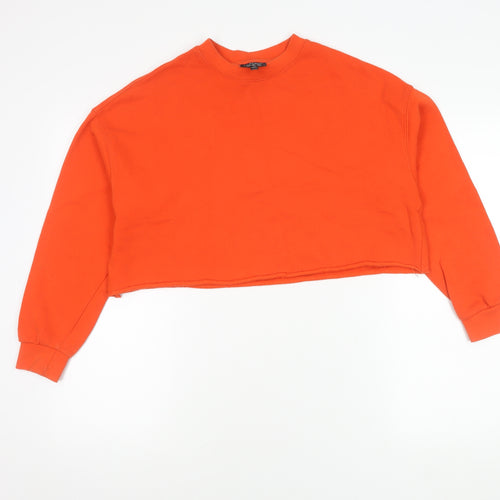 Topshop Women's Orange Crew Neck Sweatshirt, Size 10