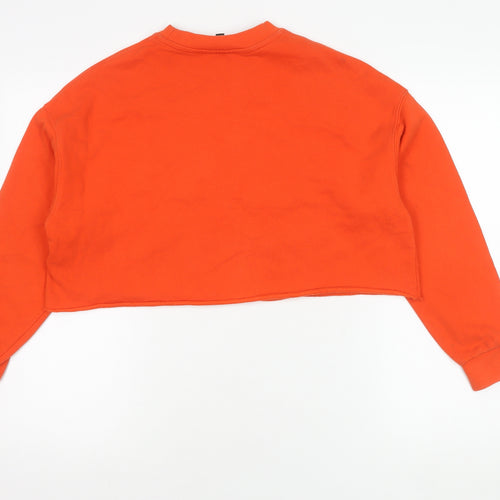 Topshop Women's Orange Crew Neck Sweatshirt, Size 10
