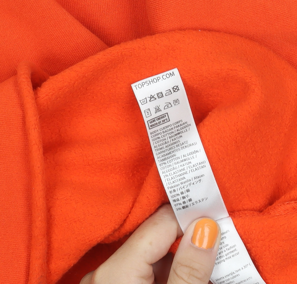 Topshop Women's Orange Crew Neck Sweatshirt, Size 10