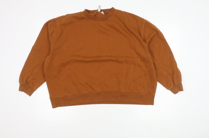 H&M Women's Brown Pullover Jumper, Size M, Crew Neck