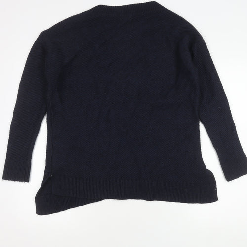 Zara Men's Blue V-Neck Jumper, Medium, Wool Blend