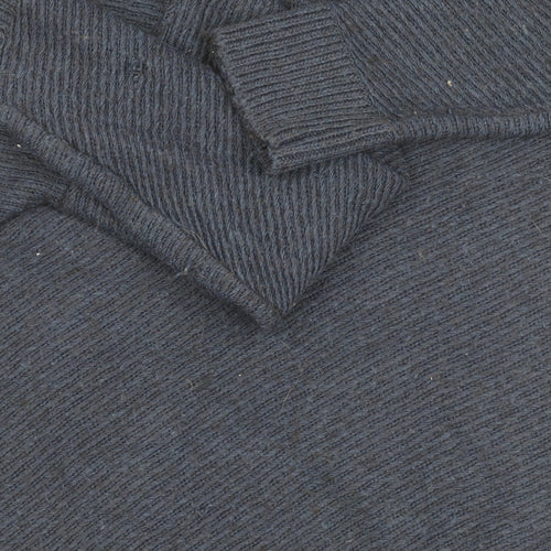 Zara Men's Blue V-Neck Jumper, Medium, Wool Blend