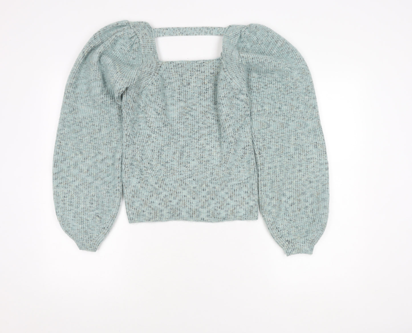 JustFab Women's Blue Square Neck Jumper, Size S