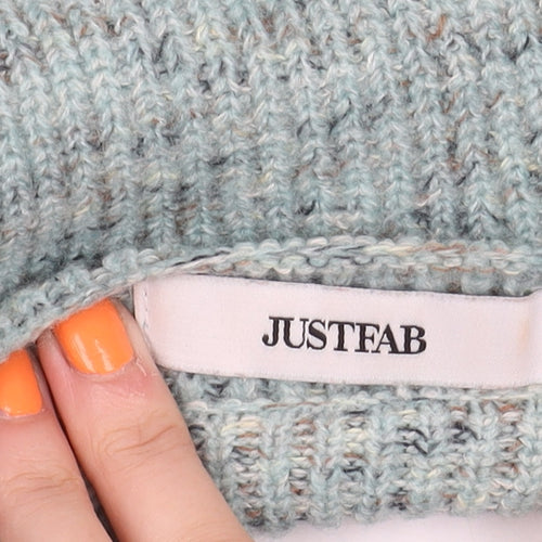 JustFab Women's Blue Square Neck Jumper, Size S