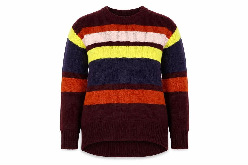 Front view of New Look Women's Multicoloured Striped jumper, size S