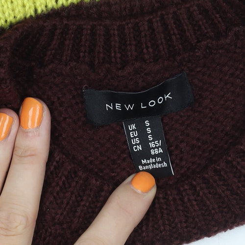 New Look Women's Multicoloured Striped Pullover Jumper Size S