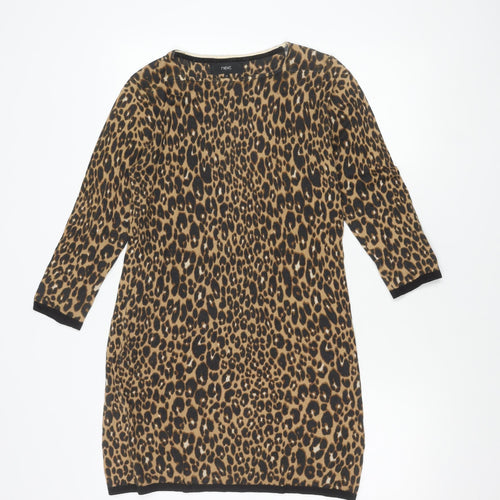 Next Women's Brown Animal Print Dress Size 10