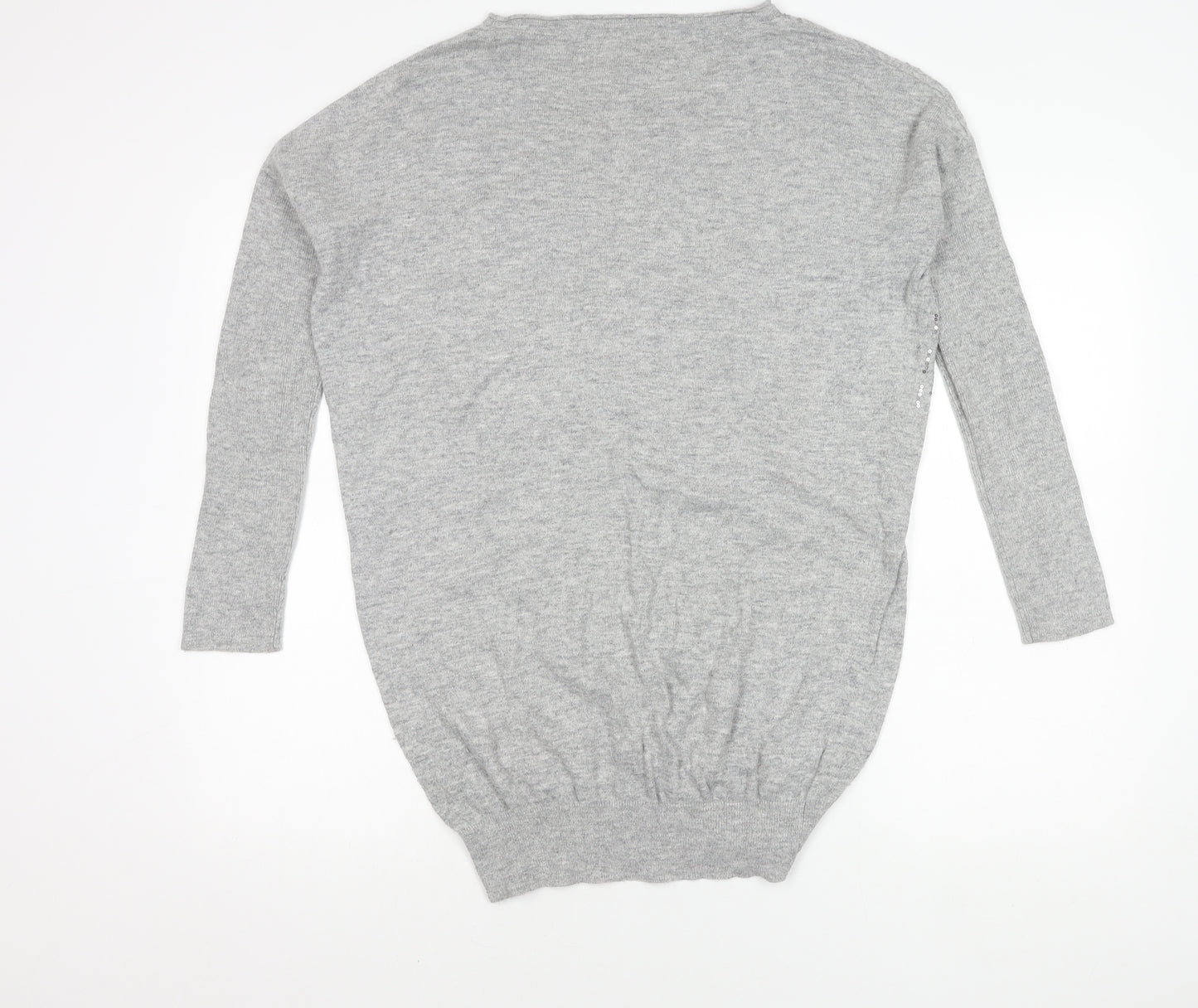 Next Women's Grey Sequin Jumper Size 10