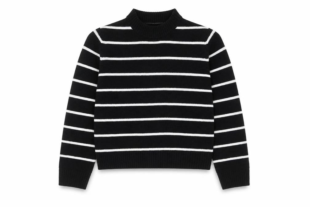Front view of H&M unisex kids black striped jumper -, size 14, years