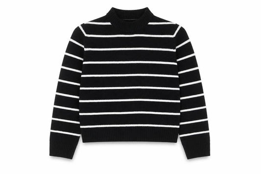 Front view of H&M unisex kids black striped jumper -, size 14, years