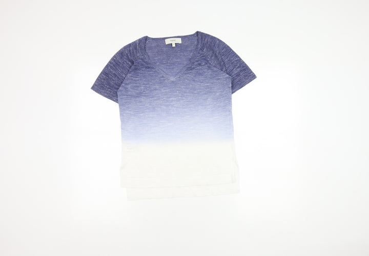 Next Blue V-Neck Women's Knit T-Shirt Size 6