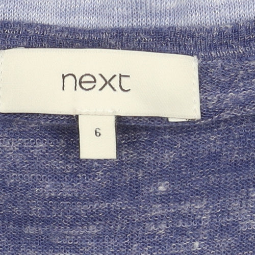 Next Blue V-Neck Women's Knit T-Shirt Size 6