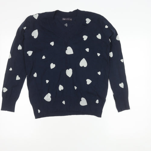 Marks and Spencer Women's Blue Pullover Jumper, S