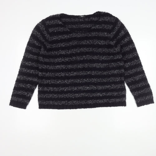 M&Co Women's Blue Striped Pullover Jumper Size 14