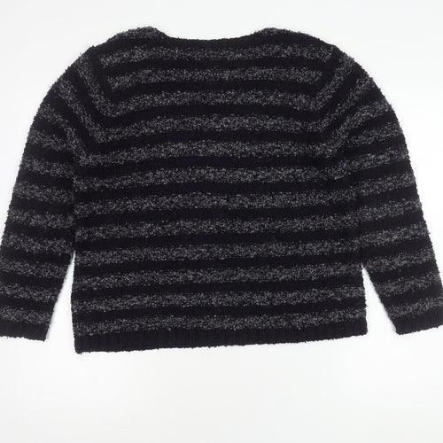 M&Co Women's Blue Striped Pullover Jumper Size 14