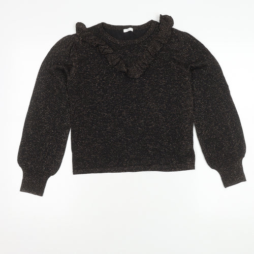 Next Girls Black Glitter Jumper, Size 11yrs, Pullover Style