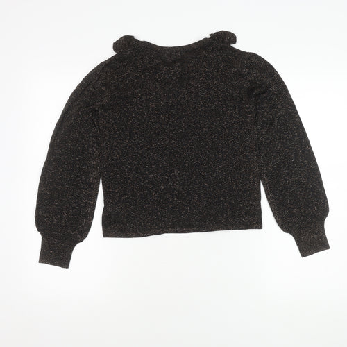 Next Girls Black Glitter Jumper, Size 11yrs, Pullover Style