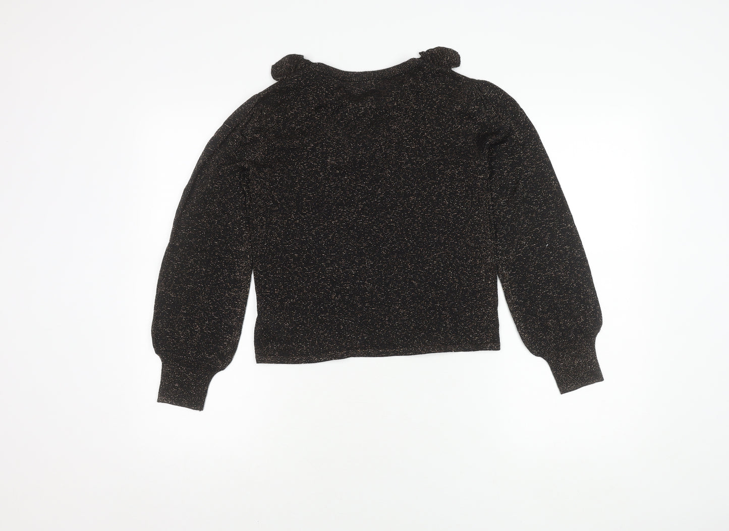 Next Girls Black Glitter Jumper, Size 11yrs, Pullover Style