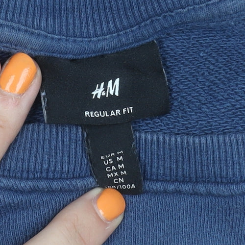 H&M Men's Blue Cotton Pullover Jumper M