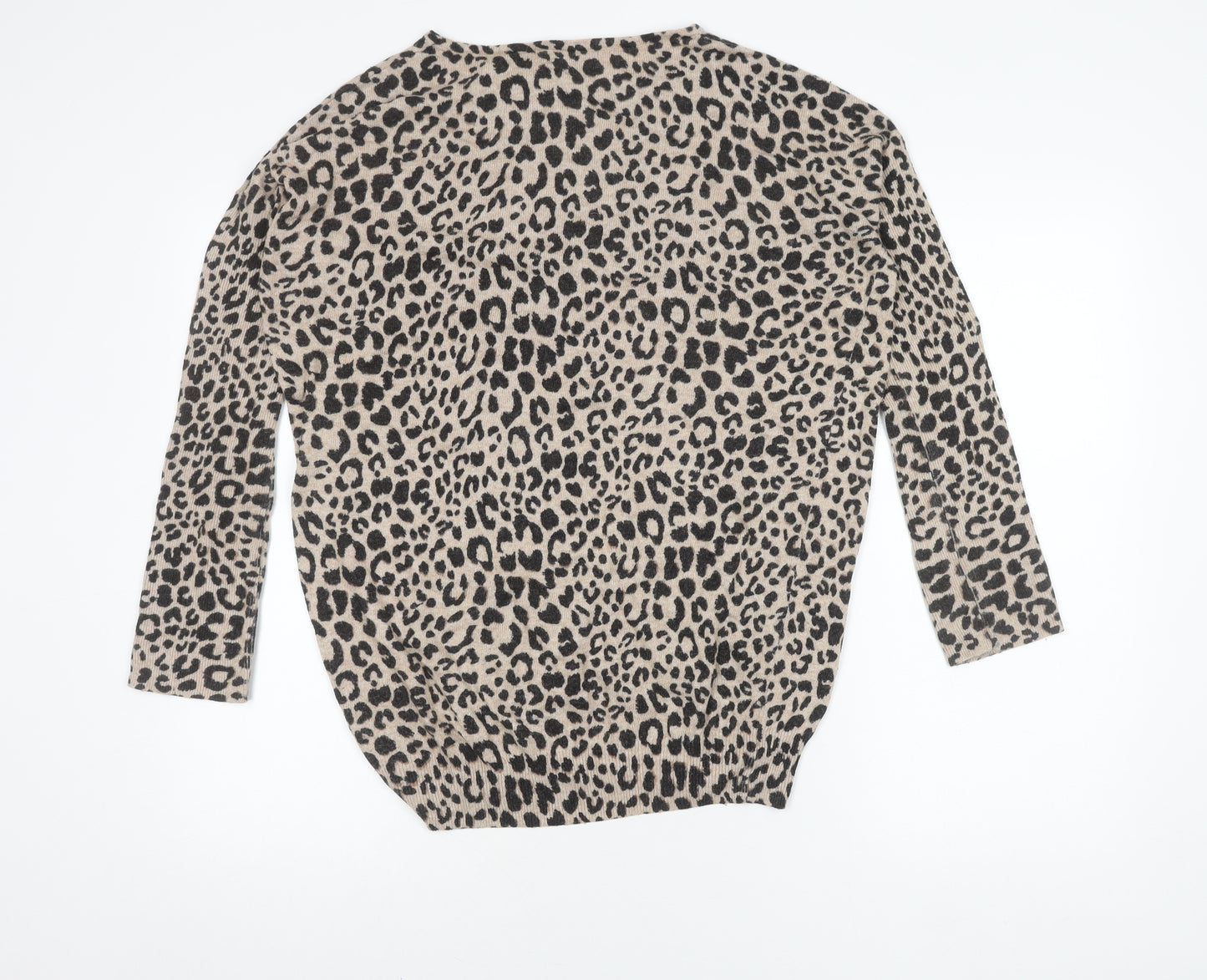 New Look Women's Beige Animal Print Pullover Jumper Size 12