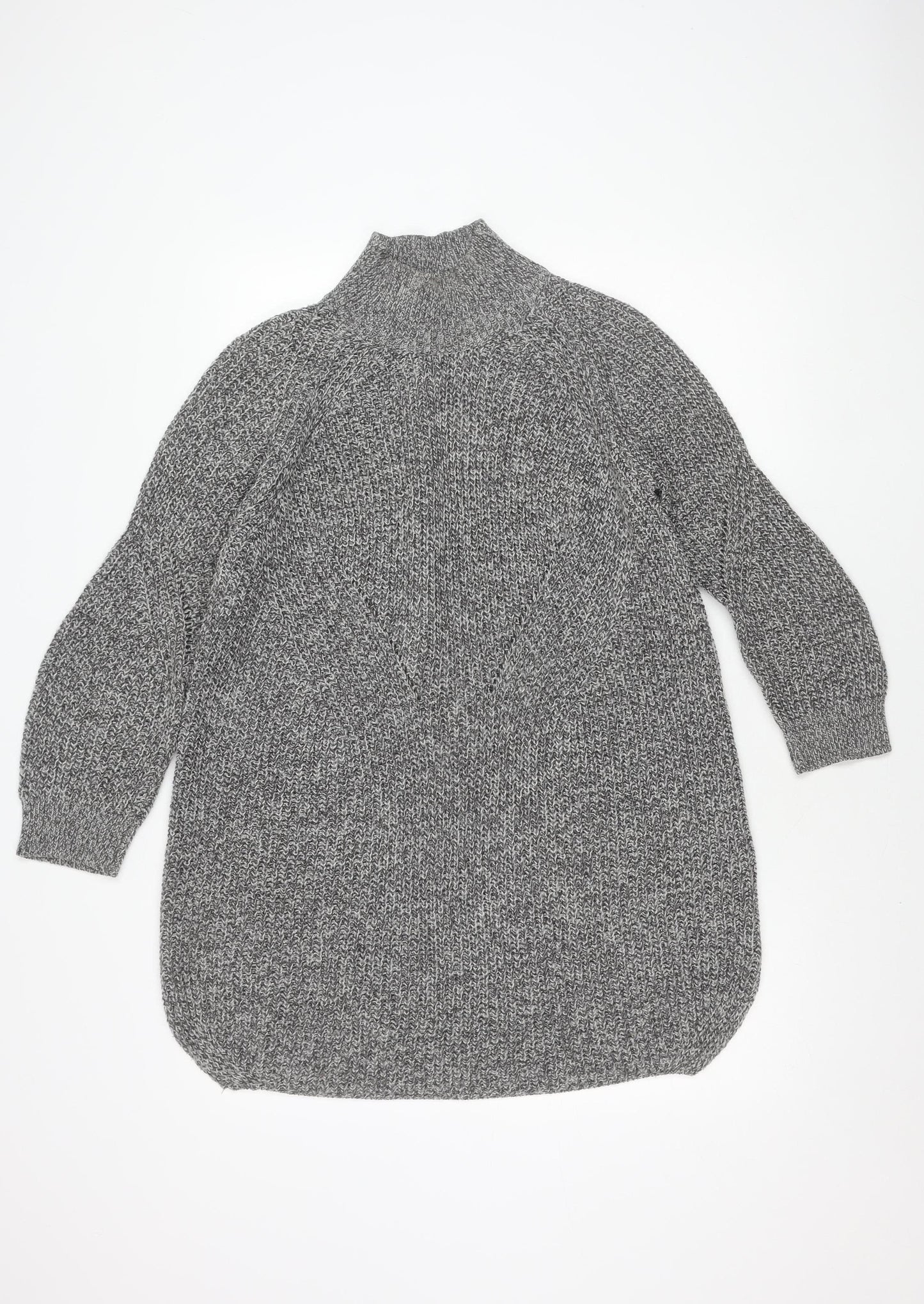 Topshop Women's Grey Chunky-Knit Acrylic Jumper, Size 8