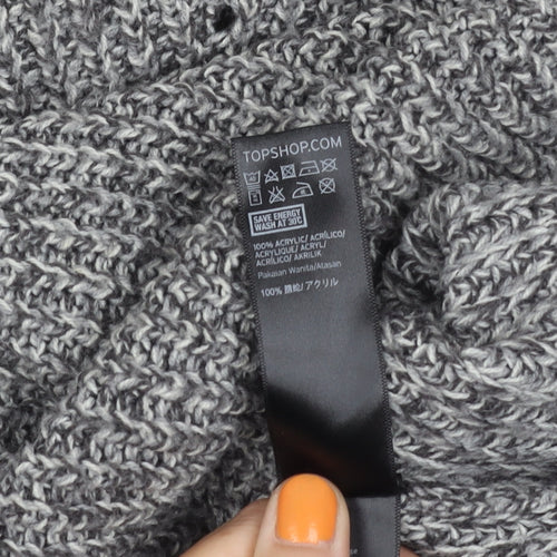 Topshop Women's Grey Chunky-Knit Acrylic Jumper, Size 8