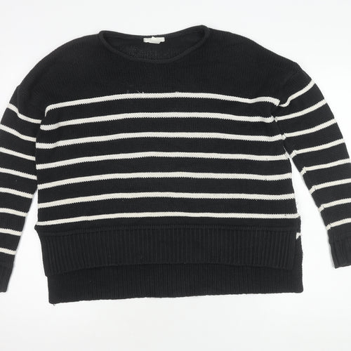 H&M Women's Black Striped Pullover Jumper, Size S
