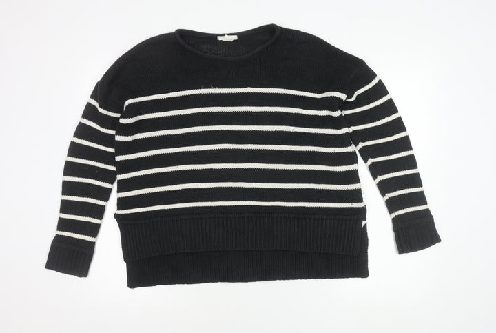 H&M Women's Black Striped Pullover Jumper, Size S