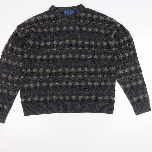 Towncraft Men's Grey Geometric Pullover Jumper S