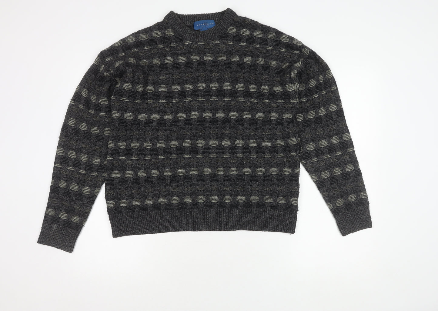 Towncraft Men's Grey Geometric Pullover Jumper S