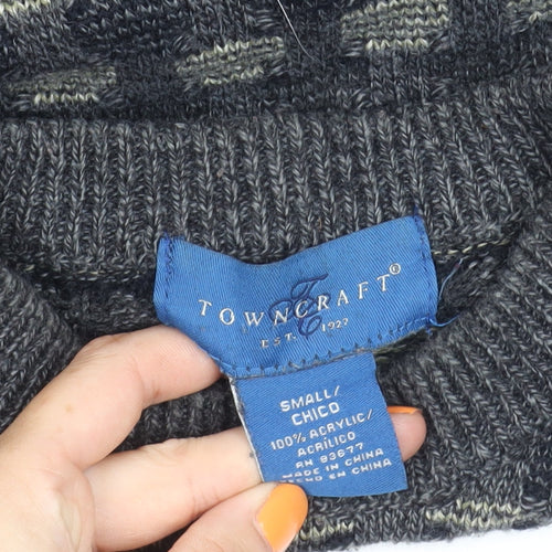 Towncraft Men's Grey Geometric Pullover Jumper S