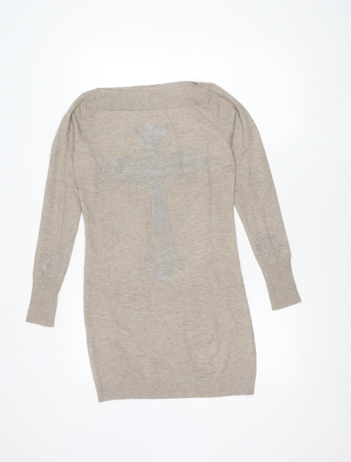 J.STARS Women's Beige Pullover Jumper, Size L, Long Sleeve