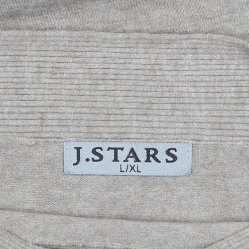 J.STARS Women's Beige Pullover Jumper, Size L, Long Sleeve