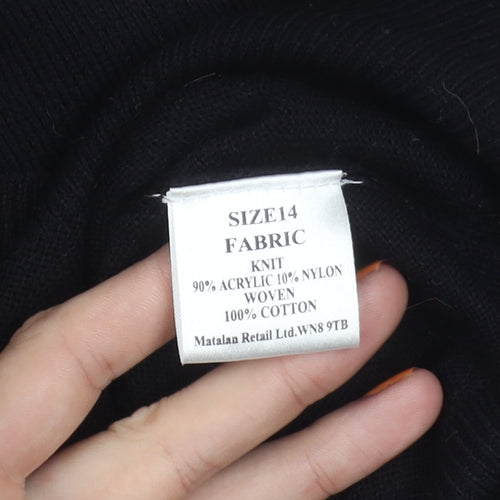 Soon Women's Black Pullover Jumper Size 14
