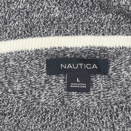 Nautica Women's Blue Knit Pullover Jumper Size L