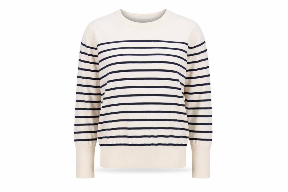 Front view of Zara Women's White Striped jumper, size 16